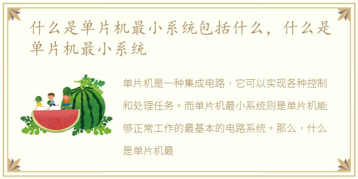 什么是单片机最小系统包括什么，什么是单片机最小系统
