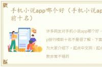 手机小说app哪个好（手机小说app排行榜前十名）