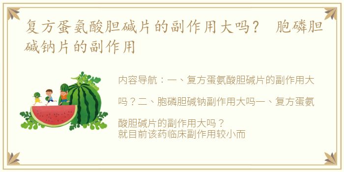 复方蛋氨酸胆碱片的副作用大吗？ 胞磷胆碱钠片的副作用