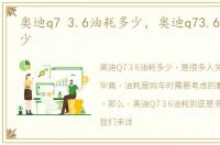 奥迪q7 3.6油耗多少，奥迪q73.6油耗是多少