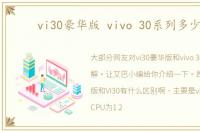 vi30豪华版 vivo 30系列多少钱