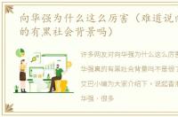 向华强为什么这么厉害（难道说向华强真的有黑社会背景吗）