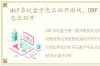 dnf多玩盒子怎么双开游戏，DNF多玩盒子怎么双开