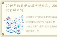 2019年购置税会减半吗现在，2019年购置税会减半吗
