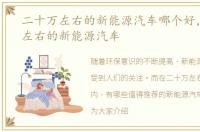 二十万左右的新能源汽车哪个好，二十万左右的新能源汽车