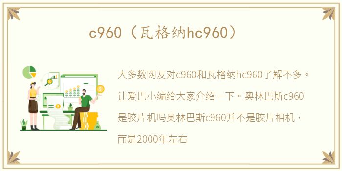c960（瓦格纳hc960）