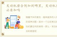 发动机磨合剂加到哪里，发动机磨合剂有必要加吗