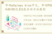 华硕p5qlepu bios中文，华硕P5QL PRO主板BIOS设置U盘启动方法教程