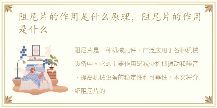 阻尼片的作用是什么原理，阻尼片的作用是什么