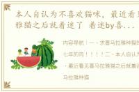 本人自认为不喜欢猫咪，最近看见喜马拉雅猫之后就着迷了 着迷by喜马拉雅种猫