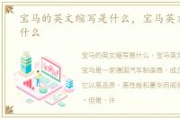 宝马的英文缩写是什么，宝马英文缩写是什么