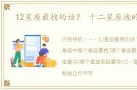 12星座最拽的话？ 十二星座拽的不行