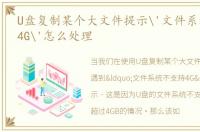 U盘复制某个大文件提示'文件系统不支持4G'怎么处理