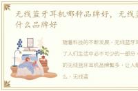 无线蓝牙耳机哪种品牌好，无线蓝牙耳机什么品牌好