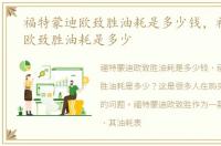 福特蒙迪欧致胜油耗是多少钱，福特蒙迪欧致胜油耗是多少
