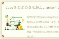 auto什么意思在电脑上，auto什么意思