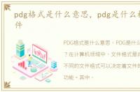 pdg格式是什么意思，pdg是什么格式的文件