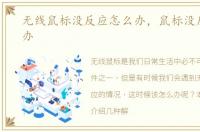 无线鼠标没反应怎么办，鼠标没反应怎么办