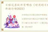 日程记录软件有哪些（好用的日程记录软件排行榜2023）