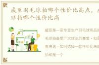 威臣羽毛球拍哪个性价比高点，威臣羽毛球拍哪个性价比高