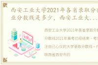 西安工业大学2021年各省录取分数线及专业分数线是多少，西安工业大学2021年各省录取分数线及专业分数线