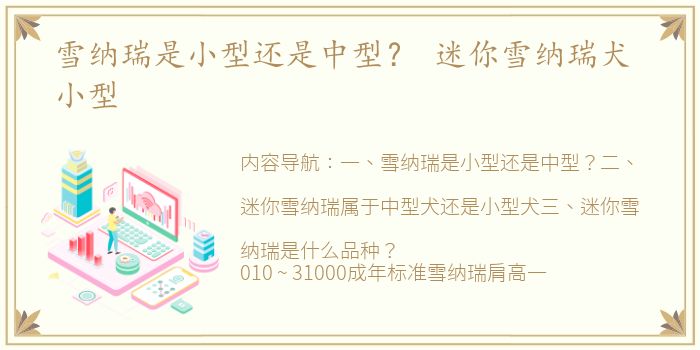 雪纳瑞是小型还是中型？ 迷你雪纳瑞犬 小型