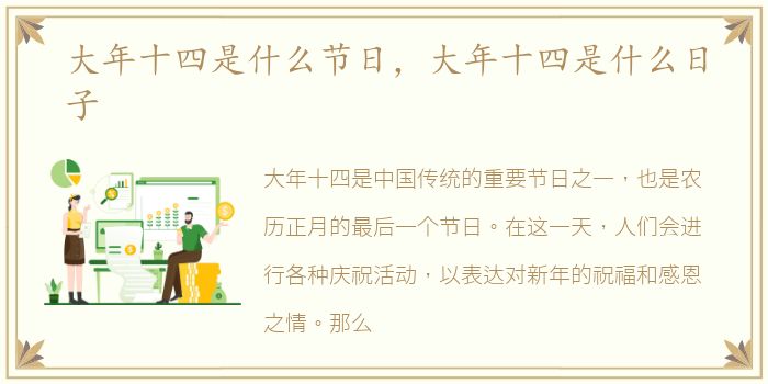 大年十四是什么节日，大年十四是什么日子