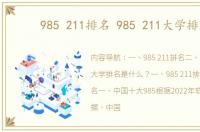 985 211排名 985 211大学排名
