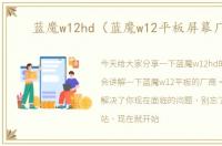 蓝魔w12hd（蓝魔w12平板屏幕厂家）