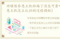 网曝陈乔恩王凯结婚了消息可靠吗（陈乔恩王凯怎么认识的过程揭秘）