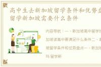 高中生去新加坡留学条件和优势盘点 高中留学新加坡需要什么条件