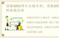 佳能600d用什么镜头好，佳能600D配套机那款镜头好