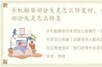 手机触屏部分失灵怎么修复好，手机触屏部分失灵怎么修复