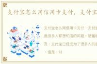 支付宝怎么用信用卡支付，支付宝怎么用