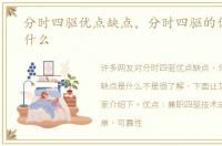 分时四驱优点缺点，分时四驱的优缺点是什么