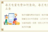 每月电量电费如何查询，每月电量电费怎么查