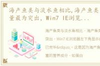 海产鱼类与淡水鱼相比,海产鱼类( )的含 量最为突出，Win7 IE浏览器左下角显示'Win7已完毕