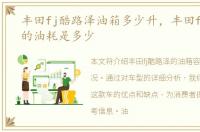 丰田fj酷路泽油箱多少升，丰田fj酷路泽的油耗是多少