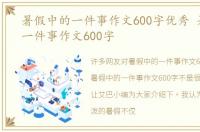 暑假中的一件事作文600字优秀 暑假中的一件事作文600字