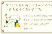 演员张天爱结婚了吗老公许文志前妻是谁（张天爱许文志分手了吗）