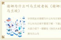 谢娜为什么叫马兰坡老板（谢娜为什么叫马兰坡）