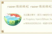 razer炼狱蝰蛇 razer炼狱蝰蛇官网