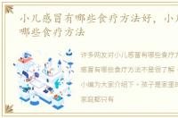 小儿感冒有哪些食疗方法好，小儿感冒有哪些食疗方法