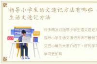 指导小学生语文速记方法有哪些 指导小学生语文速记方法