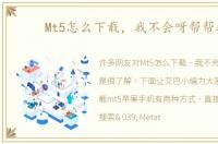 Mt5怎么下载，我不会呀帮帮我