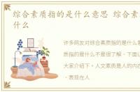 综合素质指的是什么意思 综合素质指的是什么