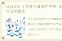 提高执行力的具体措施有哪些 提高执行力的具体措施