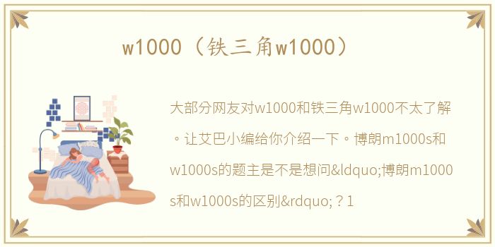 w1000（铁三角w1000）