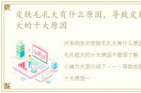 皮肤毛孔大有什么原因，导致皮肤毛孔粗大的十大原因