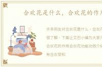 合欢花是什么，合欢花的作用